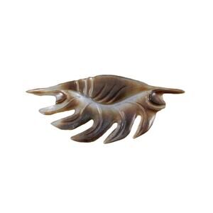 Mother of Pearl Hand Carved Shell Brooch, Vintage Mother Pearl Brown Shell Pin